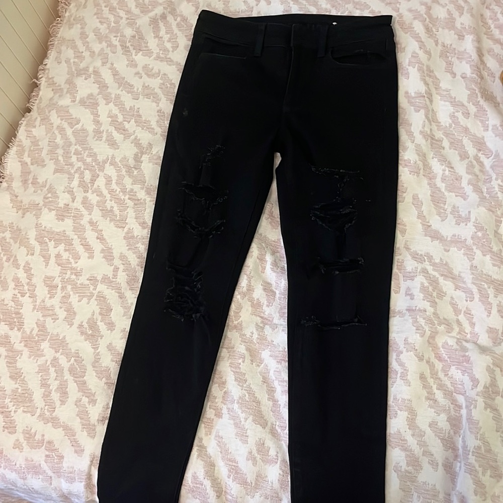 American eagle black ripped jeans